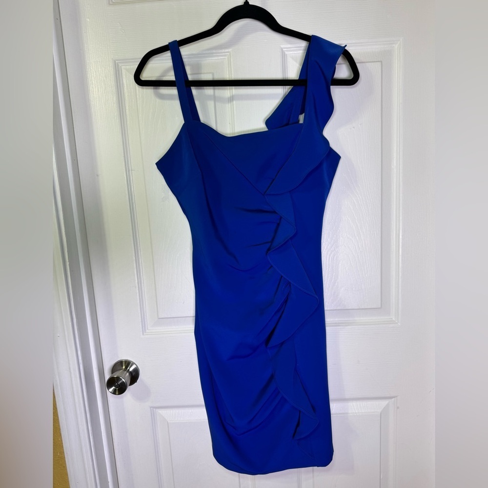 Guess Royal Blue Ruffle Mini Dress - Picture 3 of 8